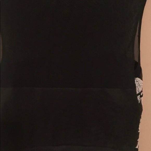 Black&White Sheer Illusions Sleeveless sequin top! - Picture 2 of 2